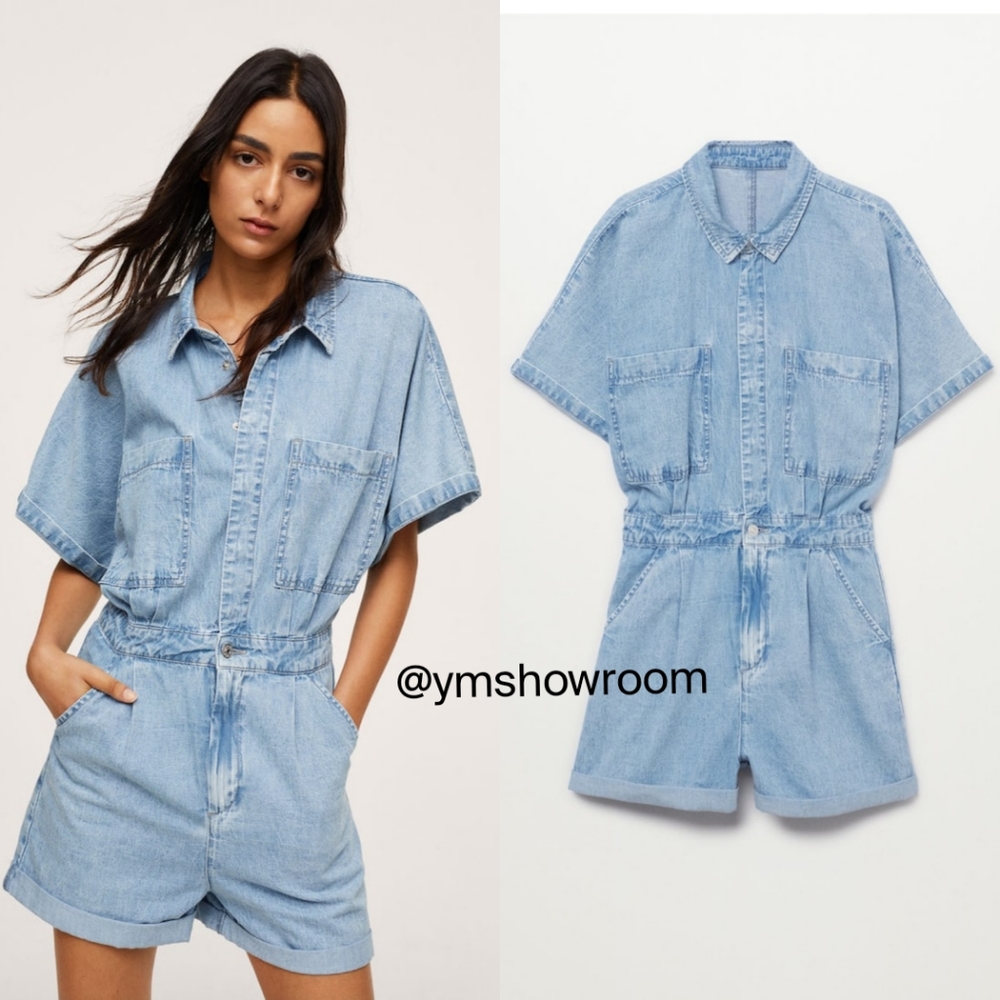 MANGO Denim romper
